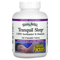 Natural Factors, Stress-Relax, Tranquil Sleep, 5-HTP, Suntheanine & Melatonin, 120 Chewable Tablets