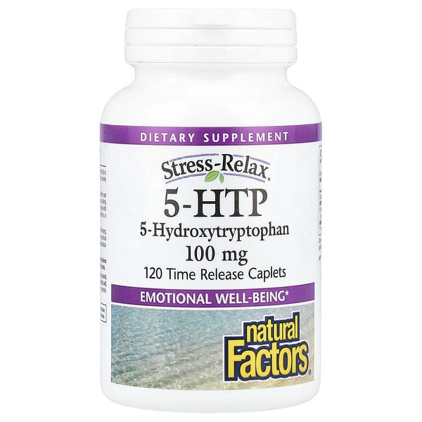 Natural Factors Stress-Relax, 5-HTP, 100 mg, 120 Time Release Caplets