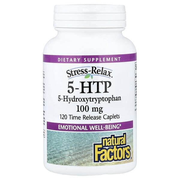 Natural Factors, Stress-Relax®, 5-HTP, 100 mg, 120 Time Release Caplets — product photo 1