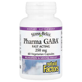 Natural Factors, Stress-Relax®, Pharma GABA®, 250 mg, 60 вегетариански капсули