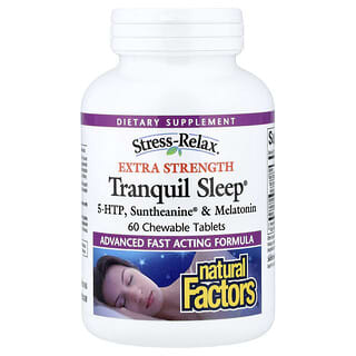 Natural Factors, Stress-Relax, Tranquil Sleep, 60 comprimés à croquer