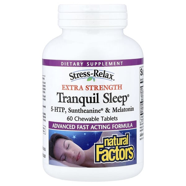 Natural Factors, Stress-Relax，寧靜睡眠配方，60 片咀嚼片