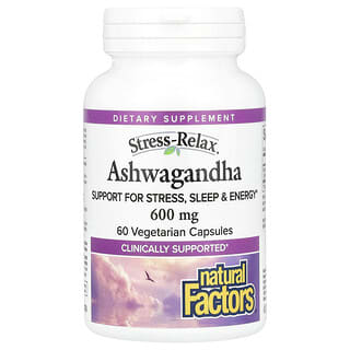 Natural Factors, Stress-Relax®, Ashwagandha, 600 mg, 60 capsule vegetariene