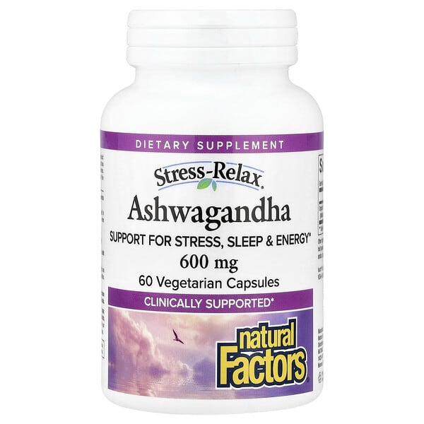 Natural Factors, Stress-Relax®, Ashwagandha, 600 mg, 60 Vegetarian Capsules — product photo 1