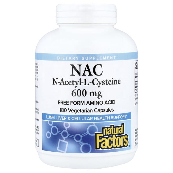 Natural Factors, NAC, 600 mg, 180 Vegetarian Capsules — product photo 1