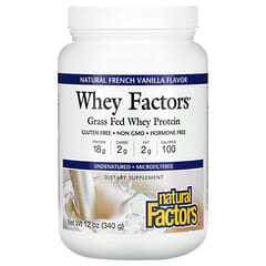 Natural Factors, Whey Factors, Grass Fed Whey Protein, Natural French Vanilla, 12 oz (340 g)