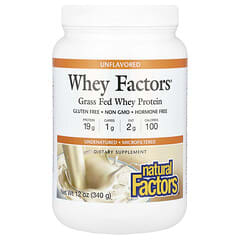 Natural Factors, 乳清因子，100%天然乳清蛋白，无味，12 盎司（340 克）