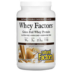 ناتورال فاكتورز‏, Whey Factors، بروتين شرش اللبن من مصدر قائم على التغذية على الأعشاب، نكهة الشيكولاتة القوية الطبيعية، 2 رطل (907 جم)