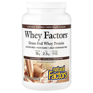 Natural Factors, Whey Factors®, Grass-Fed Whey Protein, Natural Double Chocolate, 2 lb (907 g)