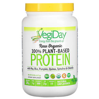 Natural Factors, Proteína orgánica cruda, 100% a base de plantas, Natural sin sabor, 417 g (0,9 lb)