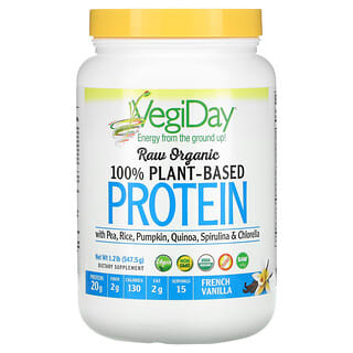 Natural Factors, Raw Organic 100% pflanzliches Protein, französische Vanille, 547,5 g (1.2 lb.)