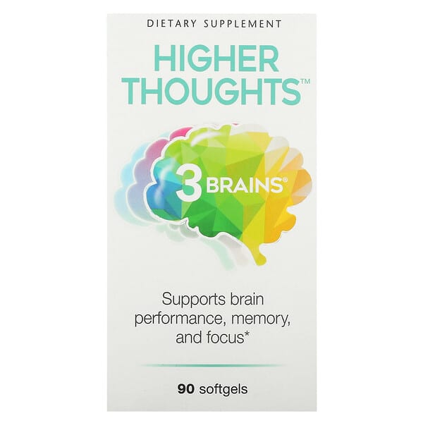 Natural Factors‏, 3 Brains, Higher Thoughts, 90 Softgels