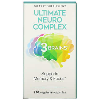 Natural Factors, 3 cerebros, Complejo neurológico superior, 120 cápsulas vegetales