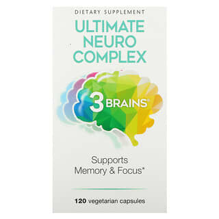 Natural Factors, 3 cerebros, Complejo neurológico superior, 120 cápsulas vegetales