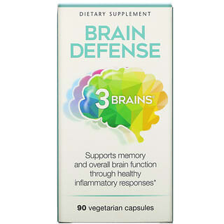 Natural Factors, 3 cerebros, Defensa cerebral, 90 cápsulas vegetales
