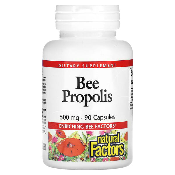 Natural Factors, пчелиный прополис, 500 мг, 90 капсул