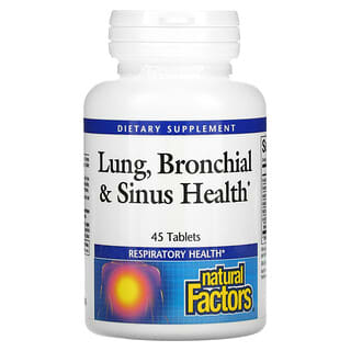 Natural Factors, Здоровье дыхательных путей (Lung, Bronchial &amp; Sinus Health), 45 таблеток