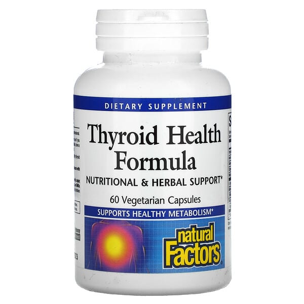 Natural Factors, Fórmula para la salud de la tiroides, 60 cápsulas vegetales