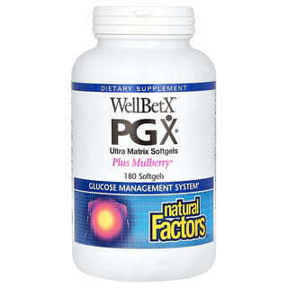 Natural Factors, WellBetX，PGX，Plus Mulberry，180 粒软凝胶  