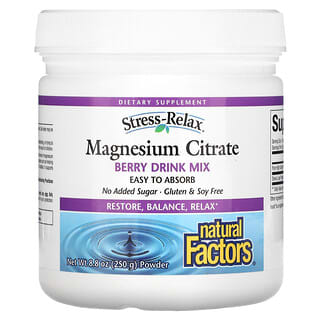 Natural Factors, Stress-Relax, Magnesium Citrate, Berry Drink Mix, 8.8 oz (250 g)