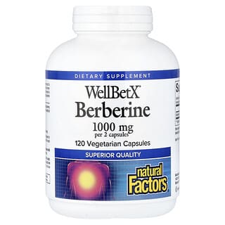 Natural Factors, WellBetX, Berberina, 500 mg, 120 cápsulas vegetales