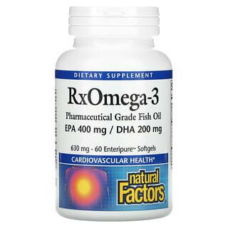 Natural Factors, RxOmega-3, 630 mg, 60 Enteripure Softgels
