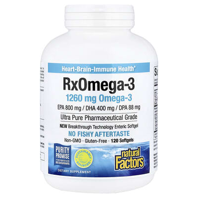 Natural Factors, Rx Omega-3, 1,260 mg, 120 Softgels (630 mg per softgel)