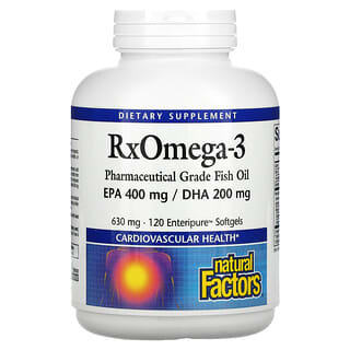 Natural Factors, Rx Omega-3, 630 mg, 120 Enteripure Softgels