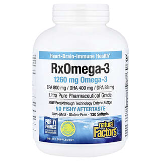 Natural Factors, Rx Omega-3，1,260 毫克，120 粒软凝胶（每粒软凝胶 630 毫克）