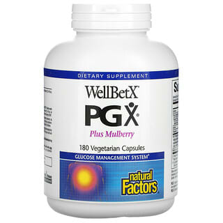 Natural Factors, WellBetX PGX, Plus mûrier, 180 capsules végétariennes