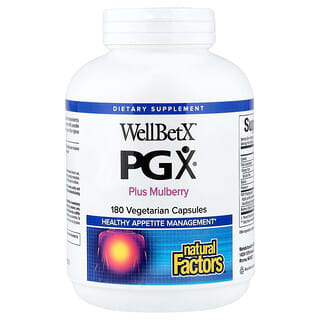 Natural Factors, WellBetX®  PGX, шелковица, 180 вегетарианских капсул