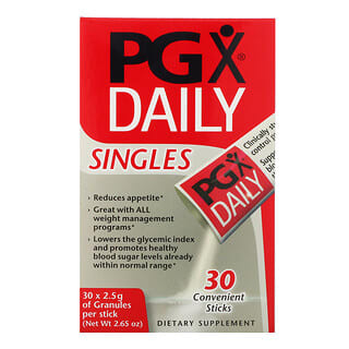 Natural Factors, PGX Daily، قطع منفردة، حبيبات بدون نكهة، 30 عود، (2.5 جم) لكل منها