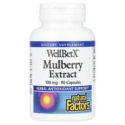 Natural Factors, WellBetX, Mulberry Extract, 100 mg, 90 Capsules