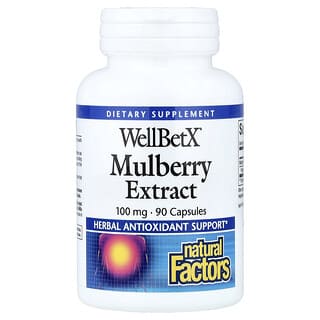 Natural Factors, WellBetX, экстракт шелковицы, 100 мг, 90 капсул