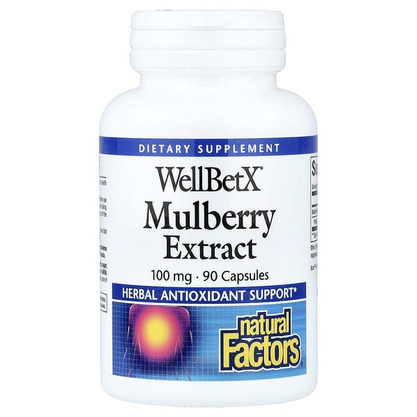 Natural Factors, WellBetX®, Mulberry Extract, 100 mg, 90 Capsules — product photo 1