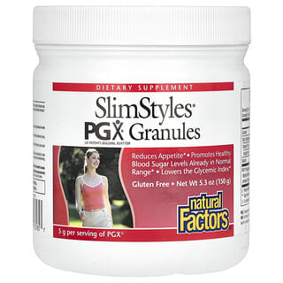 Natural Factors, SlimStyles, Gránulos PGX, Sin sabor, 150 g (5,3 oz)