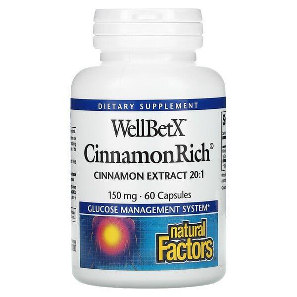 Natural Factors, WellBetX, CinnamonRich, 150mg, 캡슐 60정