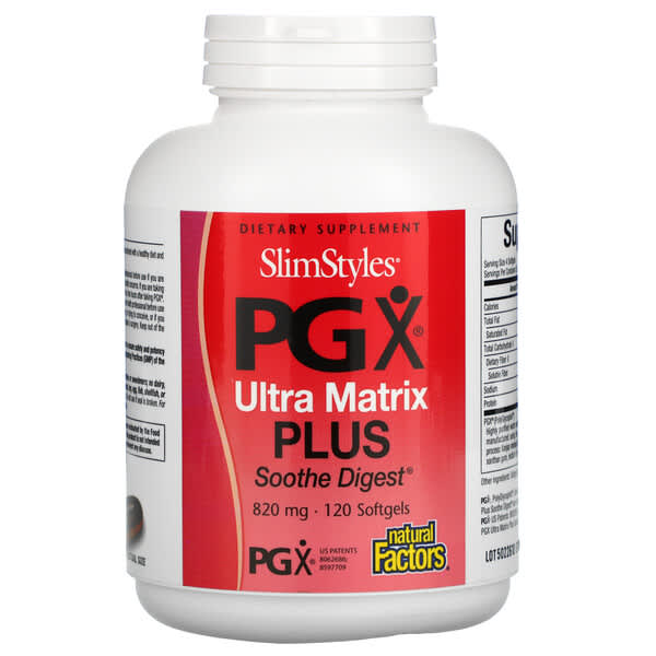 Natural Factors, SlimStyles（スリムスタイル）PGX、ウルトラマトリックス プラス、820mg、ソフトジェル120粒