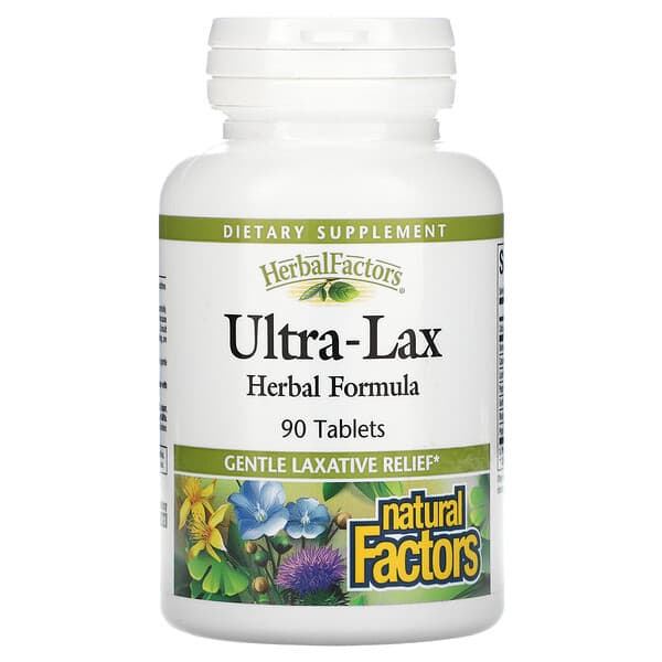 Natural Factors, Ultra-Lax, fórmula herbal, 90 tabletas