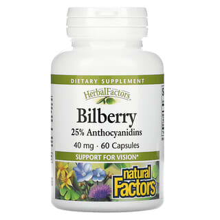 Natural Factors, ビルベリー, 40 mg, カプセル60粒