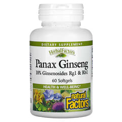 Natural Factors, женьшень обыкновенный (Panax ginseng), 60 мягких таблеток