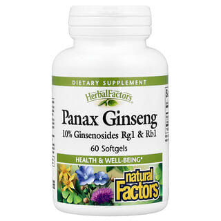 Natural Factors, HerbalFactors®, Panax Ginseng, 60 Softgels (100 mg per Softgel)