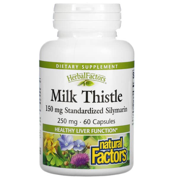 Natural Factors, Herbal Factors, Milk Thistle, 250 mg, 60 Capsules