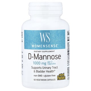 Natural Factors, Womensense®, D-mannose, 60 capsules végétariennes (500 mg pièce)