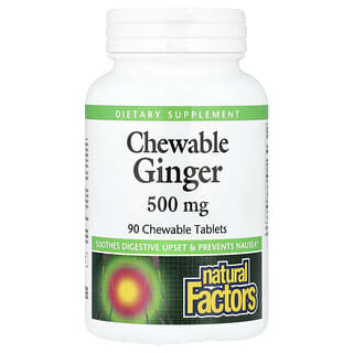 Natural Factors, имбирь жевательный, 90 жевательных таблеток
