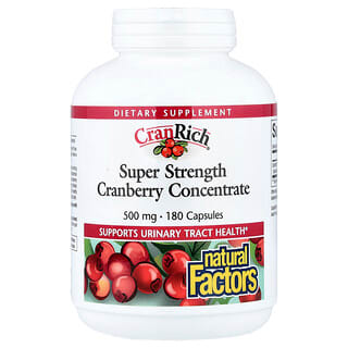 Natural Factors, CranRich®, Cranberry Concentrate, Super Strength, 500 mg, 180 Capsules