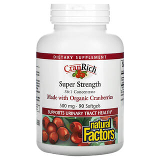 Natural Factors, CranRich, Super Forte, 500 mg, 90 Cápsulas Gelatinosas