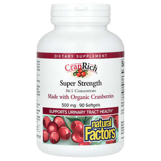 Natural Factors, CranRich, Super Strength, CranRich, superstark, 500 mg, 90 Weichkapseln