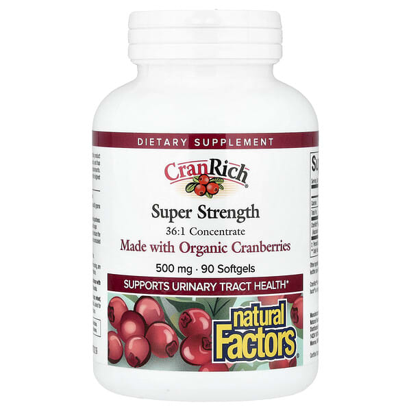 Natural Factors, CranRich®, Super Strength, 500 mg, 90 Softgels — product photo 1