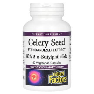 Natural Factors, Celery Seed, Standardized Extract, 60 Vegetarian Capsules